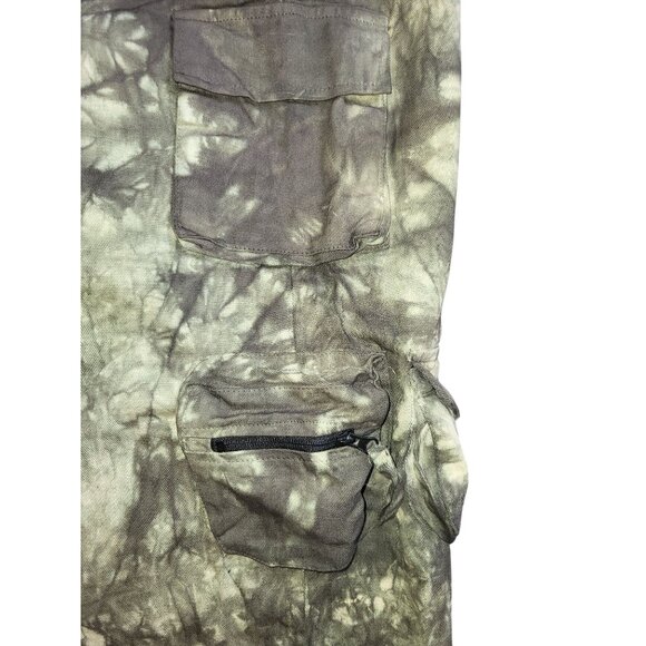 PrettyLittleThing Green Tie Dye Cargo Pants US 14 - Picture 3 of 9